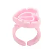 Taza de Color para Anillo de Tatuaje al por Mayor, Taza de Pegamento con Forma de Corazón para Injerto de Pestañas Postizas, Bandeja de Pegamento de Floración de Una Pieza en Un Segundo