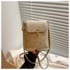 Bolso de Paja Tejido con Encaje Estilo Coreano de Moda 2025 Nueva Moda Fresco y Elegante Bolso Pequeño Cuadrado de Hombro Único para Mujer