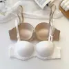 Comercio Exterior Sujetador Sexy Brillante Estilo Japonés de Media Copa Sin Costuras para Busto Pequeño, Anticaída, Transpirable de Verano Sin Copas Vacías