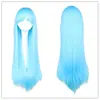 Cos peluca color pelo largo liso peluca cosplay Universal dibujos animados punto caliente 80cm peluca al por mayor