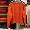 Suéter Pulôver de Algodão Liso com Gola Redonda para Mulheres/Homens Manga Longa Top 25 Outono/Inverno Novo Estilo E481673