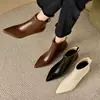 Tamanho 32--48 Bico Fino Salto Médio Botinhas Curtas Botas Femininas Outono Inverno Novas Botas Femininas de Salto Grosso Comércio Exterior Transfronteiriço Sapatos Femininos