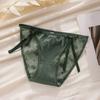 Bragas Sexis de Encaje para Mujer de Cintura Media-Baja que Cubren la Cadera, Entrepierna de Algodón, Transpirables y Cómodas, Ropa Interior Sexy Translúcida Calada para Mujer