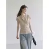 A popular roupa feminina de verão deste ano, modelo novo de 2026 com gola redonda, meio botão e manga curta, é extremamente estilosa