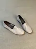 Zapatos planos retro franceses de piel de oveja para mujer, mocasines elegantes de punta redonda sin cordones, zapatos casuales cómodos y versátiles