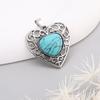 Colgante de Piedra Natural Cristal Vintage Transfronterizo, Colgante de Corazón Incrustado Collar Hueco DIY, Accesorios de Joyería de Lujo Ligero
