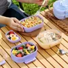 Lancheira Casual Estudante de Plástico de Camada Simples e Dupla com Tampa, Lancheira Portátil para Trabalhadores de Escritório, Lancheira para Salada de Frutas