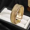Pulseira de Metal Estilo Punk Exagerada Elegante Europeia e Americana com Aba Larga para Mulheres Simples Geométrica Assimétrica Multicamadas de Linha