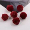Lindo Pompón de Piel Sintética de Conejo de 30 mm DIY Hecho a Mano Ligas para el Cabello con Orejas de Conejo Cuerda para el Cabello Accesorios de Bola de Pelo Pequeños Accesorios