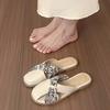 Pantuflas Elegantes de Estilo Francés Planas Fáciles de Poner para Mujer Verano 2025 Nuevo Brisa Nocturna Suaves Zapatillas de Media Caña Cerradas