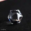 Bola de cristal natural, adorno de cristal blanco de 20 caras, poliedro de piedra en bruto de 64 facetas, pieza de mano para joyería DIY