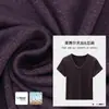 Top Versátil de Cuello en U Delgado y Transpirable de Lino de Verano Lyocell Tencel para Mujer Camiseta de Manga Corta con Máscara de Copo de Nieve para Mujer