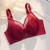 Lencería de Encaje Nuevo Spot Acero Suave de Titanio con Memoria con Aros Push-up para Busto Grande Hace que Parezca Más Pequeño Sexy de Gama Alta Sujetador Moldeador