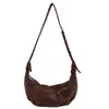 Otoño Invierno Retro Gamuza Cuerno Bolso Mujer 2026 Nuevo Casual Correa Ancha al Hombro Bolso Cruzado de Hombro Único Bolso de Sillín Coreano