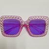 5742 Nuevas Gafas de Sol de Diamantes con Montura Cuadrada Gafas de Sol de Moda Europea y Americana Transfronteriza Gafas Retro de Moda