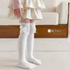 Nuevos Calcetines de Algodón Altos para Niñas Primavera 2026, Estilo Coreano con Lazo Grande de Princesa Jk Calcetines Largos para Bebés Niñas