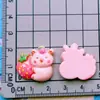 Pinza para el cabello con forma de fresa de fruta de dibujos animados brillante, pinza para el pelo, cuerda para el pelo, pinza para el pelo, accesorios de resina para bricolaje con pegamento cremoso