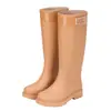 Botas de Chuva Grossas para Mulheres de Comércio Exterior Transfronteiriço, Sapatos Impermeáveis de Cano Alto, Sapatos de Borracha Antiderrapantes e Modernos, Atacado de Fábrica em Yunnan