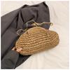 Bolso de paja tejido, bolso de concha de nicho para mujer, nueva moda 2024, bolso cruzado tejido, popular bolso de playa para vacaciones en el verano.