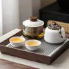 Juego de Té Viajero Cultural y Creativo Zhixing Juego Pequeño Cafetera de Camping al Aire Libre Taza Rápida Portátil para Coche Una Olla Dos Tazas
