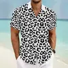 Camisas masculinas de manga curta com estampa digital 3D, estilo praia e resort havaiano, mais vendidas na primavera e verão, transfronteiriças
