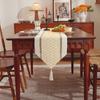 Banderola de Mesa de Lujo Sencilla Transfronteriza Combinación de Colores Simétrica Borla Mantel Largo Decoración para Mesa de Té Festiva Tela para Mostrador de Entrada