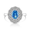 Anillo Corona de Flores de Diamante de Alto Carbono con Corte Flor de Hielo de Piedra Preciosa de Color Super Flash Transfronterizo Europeo y Americano para Mujeres Transmisión en Vivo Douyin Xiaohongshu Dropshipping