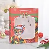 Nueva Bolsa de Regalo Navideña de Dibujos Animados con Ventana, Bolsa Tote Grande para Regalos, Bolsa de Manzana, Bolsa de Papel para Empaquetar Dulces de Nochebuena