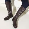 Outono e Inverno Novos Botas de Cavaleiro de Cano Alto Masculinas Tamanho Grande Botas de Couro Botas Equestres