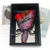 Regalo de San Valentín, 3 flores de jabón, caja de regalo, regalo creativo de Navidad, exquisito ramo de rosas portátil para novia
