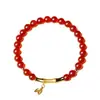 Pulsera de Ágata Roja de Alta Fidelidad Directa de Fábrica Pulsera de Bambú para Mujer Regalo de Año de Nacimiento Rojo