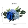 Rui Tiya Serie Azul Flor de Rosa Artificial Decoración de Pastel Adornos para Pastel de Boda de Tres Pisos Mesa de Postres de Boda Flores Artificiales