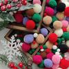 Bola de pelúcia árvore de natal vestir-se diy natal bola de pelo vermelho branco verde cor mista material feito à mão acessórios 3cm cor