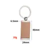 Amazon Transfronterizo Aleación de Zinc Madera de Haya Rectangular Doble Cara Llavero en Blanco Grano de Madera DIY Llavero Impreso