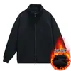 Outono e Inverno Veludo Plus Simples Moda Algodão de Fibra Longa Cardigan Gola Alta Moletom Masculino Algodão Dourado Tecido de Peso Médio Jaqueta Jaqueta Masculina Masculina