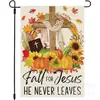 Bandera de Lino de Doble Cara Popular Transfronteriza de Calabaza y Espantapájaros de Acción de Gracias Personalizada para Decoración de Patio Bandera de Jardín