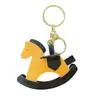 Llavero Creativo de Cuero de PU Caballo de Troya Colgante de Muñeca Lindo para Pareja Llavero de Coche Colgante de Bolso Pequeño Regalo