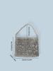 Bolsa Tote Casual de Metal Estilo Retrô Old Money Personalizada Brilhante Tecida à Mão com Miçangas Portátil Transversal de Axila