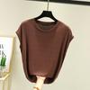 Nueva Camiseta sin Mangas de Modal 2026 para Mujer, Capa Base Versátil de Verano, Cuello Redondo, Corte Holgado, Tallas Grandes, Top de Color Sólido