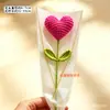 Ramo de ganchillo hecho a mano de doble hoja en forma de corazón, producto terminado transfronterizo, regalo creativo para el Día de la Madre, el Día del Maestro, el Día de San Valentín y el 8 de Marzo
