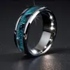 Anillos de Acero Inoxidable para Hombre Transfronterizos, Anillos de Pareja con Diseño Luminoso, Accesorios de Anillos Modernos y Únicos