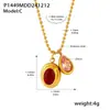Xinyixin Bola de Aço Inoxidável Bola Corrente Gota D'água Delicado Pequeno Pingente Zircão Clavícula Colar Coringa PVD Banhado 18K Ouro Verdadeiro