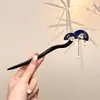 Pasador de Sándalo Negro para Mujer, Accesorio para el Cabello Fresco y Elegante, Pasador de Flor de Magnolia, Adorno para el Cabello Estilo Antiguo Qipao, Pasador Diario para Peinados Recogidos