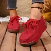 Mocasines Comercio Exterior Transfronterizo Talla Grande Suela Gruesa Nuevo Otoño Plataforma Tacón Grueso Zapatos de Vestir Mujer 2025 Con Cordones Retro