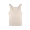 25 Verão Primavera Novo Estilo Coreano Feminino Colete de Lyocell Tencel Lã Gola U Sem Mangas Camisola Camiseta Básica