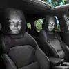 Funda para reposacabezas de coche con estampado de fantasma femenino de terror en blanco y negro, funda universal de almohada para cuello con retrato para coche, se puede personalizar con logo y se envía según su diseño