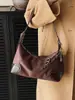 Bolso Retro de Ante para Mujer 2026 Nuevo Estilo Simple y Versátil Bolso de Hombro o Axila de Lujo Ligero Bolso Cruzado de Moda para Viajar