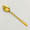 Tenedor y Cuchara de Acero Inoxidable para el Hogar Todo en Uno Tenedor y Cuchara de Doble Propósito Tenedor para Comida Occidental Tenedor Creativo Coreano para Postres y Frutas Tenedor y Cuchara para Fideos Instantáneos