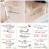 Adesivos de Tatuagem de Ervas Latinos e Ingleses, À Prova d'Água e Duradouros, para Homens e Mulheres, Braço e Clavícula, Alta Qualidade, Não Refletivos, Tatuagem Realista