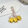 Colgante de Cuero de Tulipán Nuevo Transfronterizo Encanto de Bolsa con Forma de Flor Llavero Accesorios para Coche Venta al por Mayor